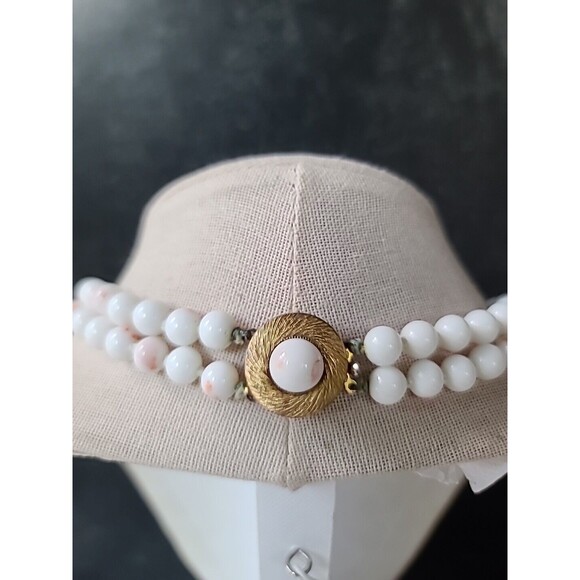 Double-Stranded Glass Beaded Necklace Vintage, READ - Picture 3 of 10